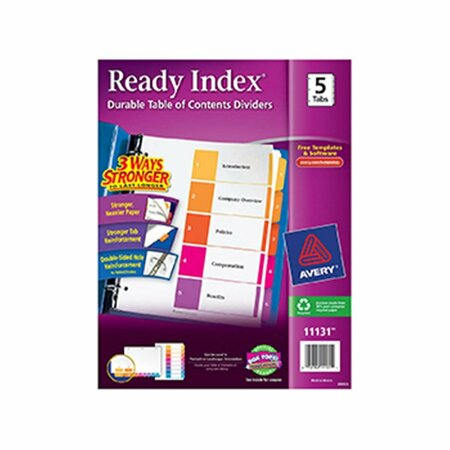 INKINJECTION Avery 5 Tab Multicolor Ready Index Dividers IN3477539